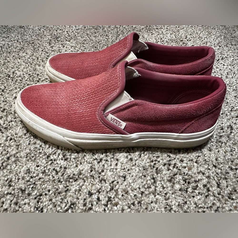 Vans Burgundy Slip-On Shoes